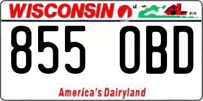 WI license plate 855OBD