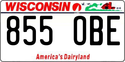 WI license plate 855OBE