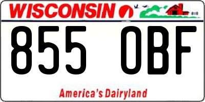 WI license plate 855OBF