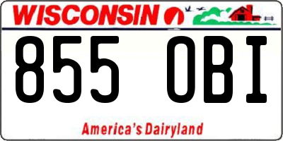 WI license plate 855OBI