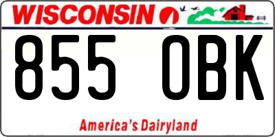 WI license plate 855OBK