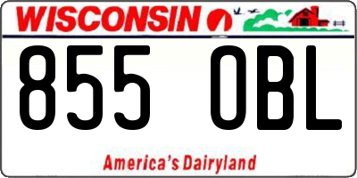 WI license plate 855OBL
