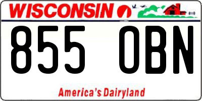 WI license plate 855OBN