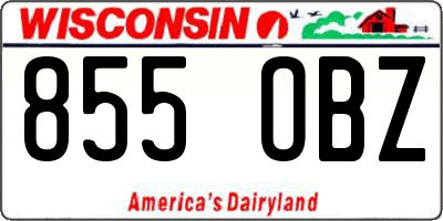 WI license plate 855OBZ