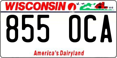 WI license plate 855OCA