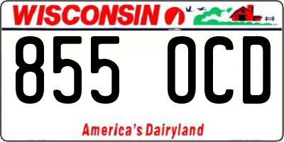 WI license plate 855OCD