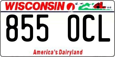 WI license plate 855OCL