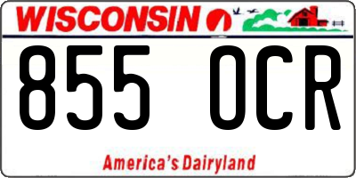 WI license plate 855OCR
