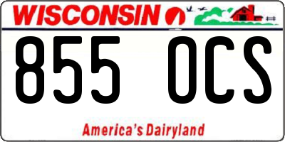 WI license plate 855OCS
