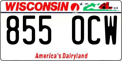 WI license plate 855OCW