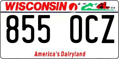 WI license plate 855OCZ