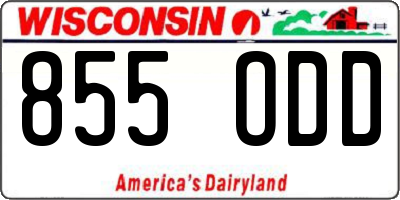 WI license plate 855ODD
