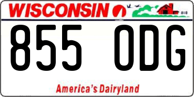 WI license plate 855ODG