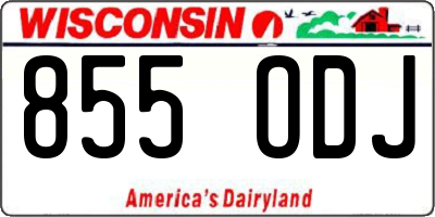 WI license plate 855ODJ