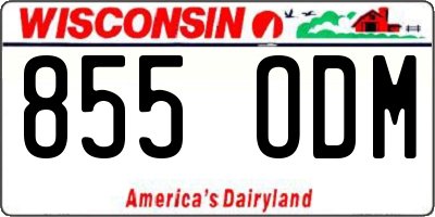 WI license plate 855ODM