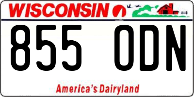 WI license plate 855ODN