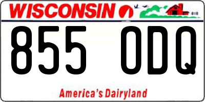 WI license plate 855ODQ