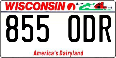 WI license plate 855ODR