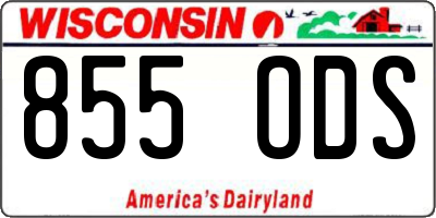 WI license plate 855ODS