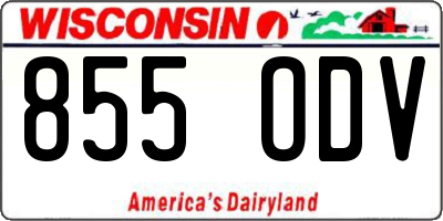 WI license plate 855ODV