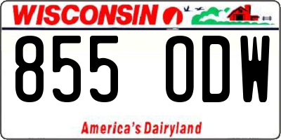 WI license plate 855ODW
