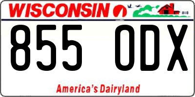 WI license plate 855ODX