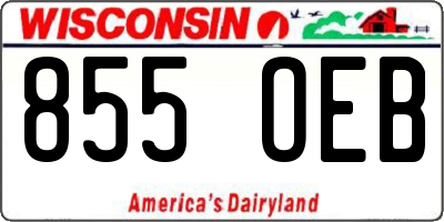 WI license plate 855OEB