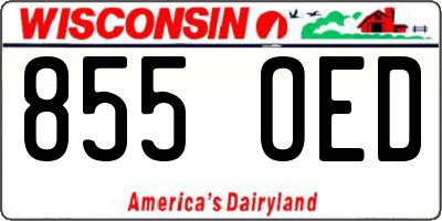 WI license plate 855OED