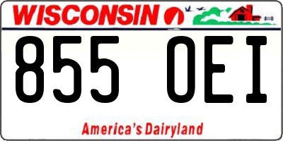 WI license plate 855OEI