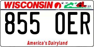 WI license plate 855OER