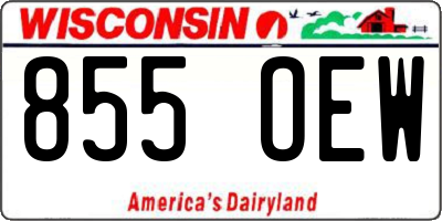 WI license plate 855OEW
