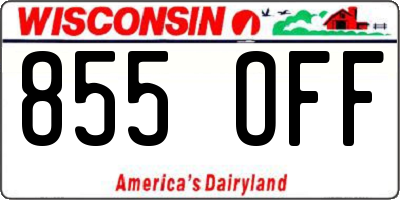 WI license plate 855OFF
