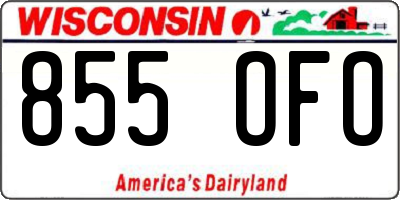 WI license plate 855OFO