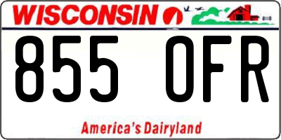 WI license plate 855OFR