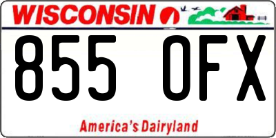 WI license plate 855OFX