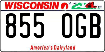 WI license plate 855OGB