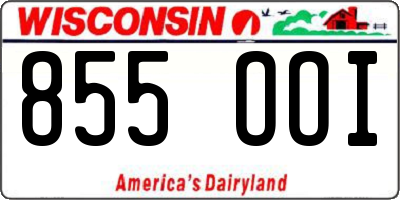 WI license plate 855OOI