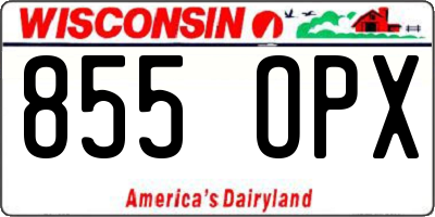 WI license plate 855OPX
