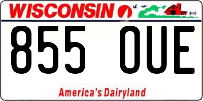 WI license plate 855OUE