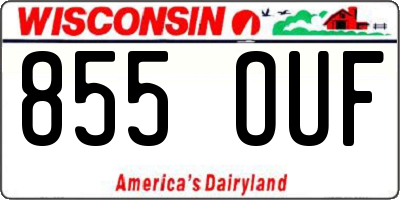 WI license plate 855OUF