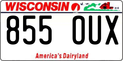 WI license plate 855OUX