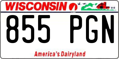 WI license plate 855PGN