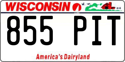 WI license plate 855PIT