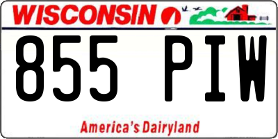 WI license plate 855PIW