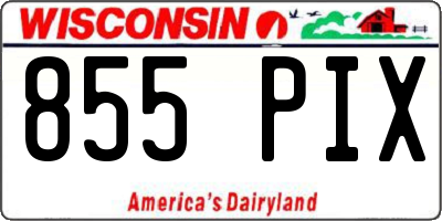 WI license plate 855PIX