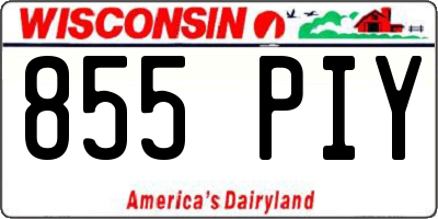 WI license plate 855PIY