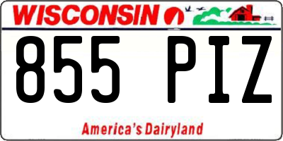 WI license plate 855PIZ