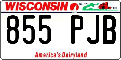 WI license plate 855PJB