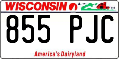 WI license plate 855PJC
