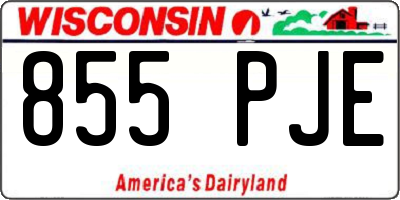 WI license plate 855PJE